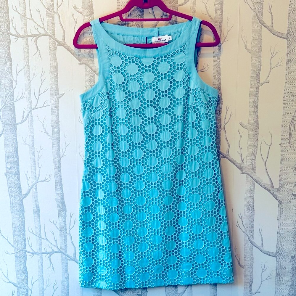 Vineyard Vines Light Blue Eyelet Dress Size 10- NWOT